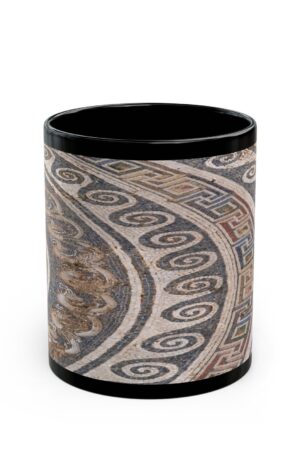 Unveil the Timeless Elegance Roman Mosaic Black Mug, A Masterpiece for Your Morning Ritual