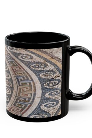 Unveil the Timeless Elegance Roman Mosaic Black Mug, A Masterpiece for Your Morning Ritual