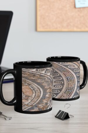 Unveil the Timeless Elegance Roman Mosaic Black Mug, A Masterpiece for Your Morning Ritual