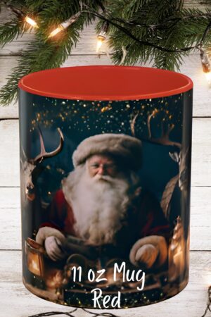 Christmas Cheer in Every Sip Santa and Reindeer Festive Coffee Mug