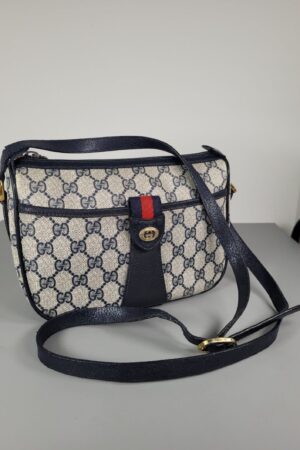 Vintage Gucci Ophidia Blue Navy Monogram Crossbody Bag A Timeless Classic