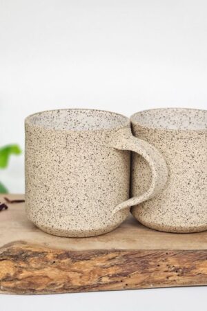 Artisan-Crafted Stoneware Coffee Mug A Speckle of Delight in Every Sip