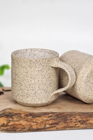 Artisan-Crafted Stoneware Coffee Mug A Speckle of Delight in Every Sip