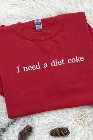 Diet Coke Obsession Embroidered Sweatshirt and Bottle Set for the Ultimate Soda Lover