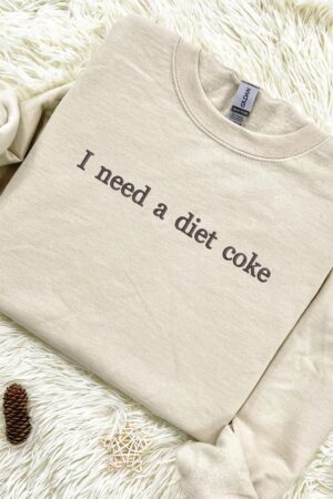 Diet Coke Obsession Embroidered Sweatshirt and Bottle Set for the Ultimate Soda Lover