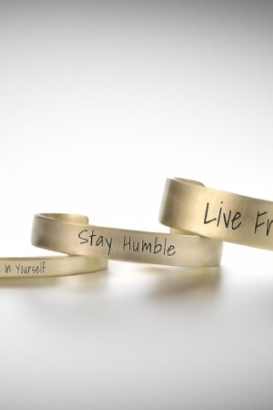 Engraved Text Bracelet Personalize Your Style with a Delicate Open Cuff