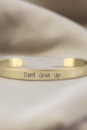 Engraved Text Bracelet Personalize Your Style with a Delicate Open Cuff