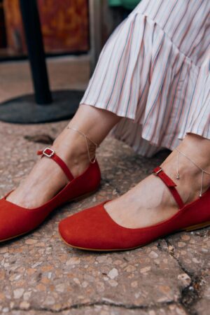 Captivating Red Suede Ballet Flats Elevate Your Summer Style with Handmade Comfort