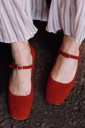 Captivating Red Suede Ballet Flats Elevate Your Summer Style with Handmade Comfort