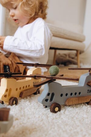 Personalized Wooden Planes Sensory Toys for Toddlers, Baptism Gifts, and Pretend Play