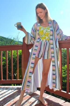 Cozy Comfort in Style Custom-Length Cotton Double Gauze Kimono Robe