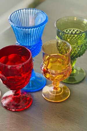 Vintage Mismatched Goblets A Rainbow of Bohemian Elegance for Your Table