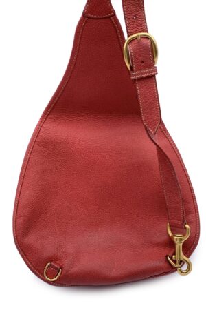 Vintage Gucci Red Suede Horsebit Backpack Sling Shoulder Bag