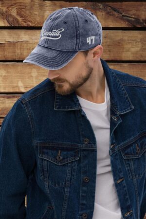 KAMALA 47 The Ultimate Denim Baseball Cap with Embroidered Style