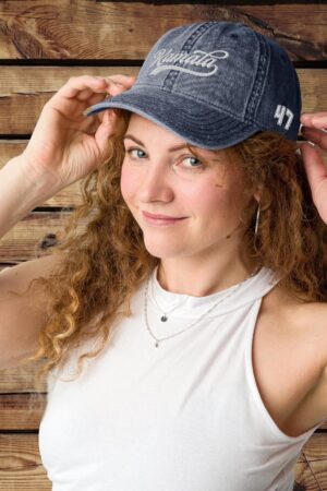 KAMALA 47 The Ultimate Denim Baseball Cap with Embroidered Style