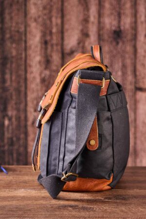 Monogrammed Waxed Canvas Messenger Bag The Perfect Gift for the Modern Man