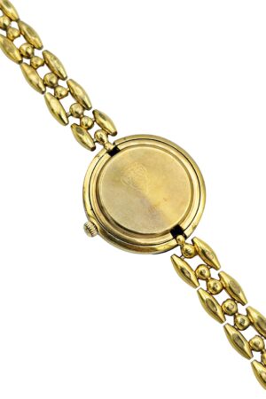 Vintage Gucci Interchangeable Bezel Gold Plated Ladies Dress Watch 1200L with Rice Link Bracelet Timeless Elegance for the Modern Woman