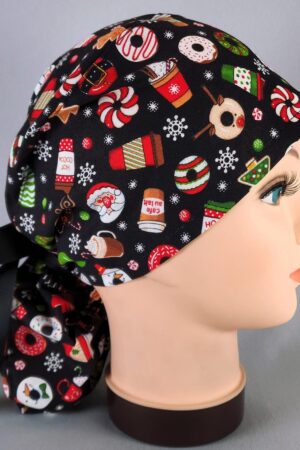 Festive Peppermint Mocha Ponytail Scrub Cap A Sweet Treat for Your Hair