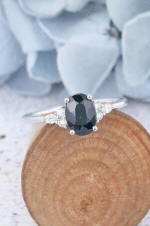 Vintage Oval Teal Sapphire Engagement Ring A Timeless Treasure for Your Special Day