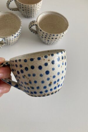 Hygge Blue Polka Dot Mug A Danish Delight for Your Morning Ritual