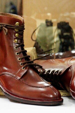 Handmade Brown Leather Split Toe Boots - Goodyear Welted Dress Ankle Boots for Men