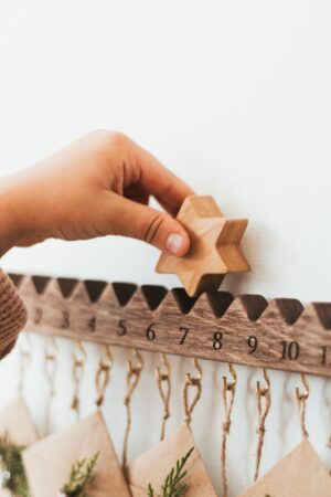 Charming Advent Calendar For Adults. Reusable Christmas Countdown. Wooden Holiday Home Decoration. Unique Gift for Mom on Christmas Eve.
