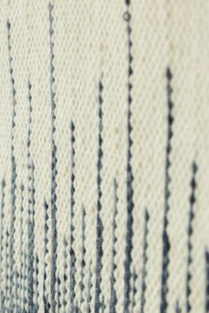 Ombre Wool Wall Tapestry - Handwoven Boho Wall Hanging - Mid Century Modern Decor - Blue Gradient Textile Art - Horizontal Woven Wall Art