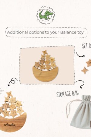 Personalized Gifts For Kids, Balance Moon Toy With Stars, Birthday Girl, Toddler Wooden Toys, Montessori Balancing Game, Engraved Name Sign
