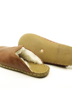 Presented Husband  Organic Leather Men's House Slippers - Warm & Fluffy Comfort