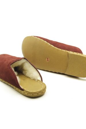 Presented Husband's Cozy Retreat  Organic Leather & Warm Fur Men's House Slippers