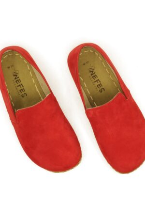 Red Nubuck Grounding Shoes for Women - Earth & Barefoot Comfort