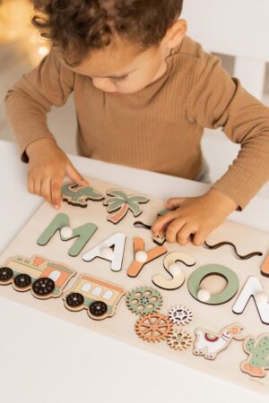 Pink Busy Board for Girls - Name Puzzle for Kids - Christmas Gifts For Toddlers