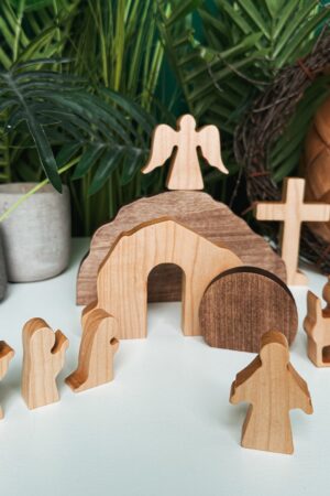 Resurrection Scene. Easter Decor. He is Risen. Wooden Empty Tomb Scene. Christian Gifts. Easter Gifts. Holiday Decorations. Handmade Decor.