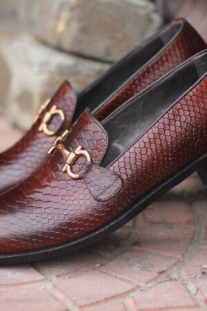 Handmade Python Loafers  Men's Exotic Skin Slip-Ons for Office & Dress