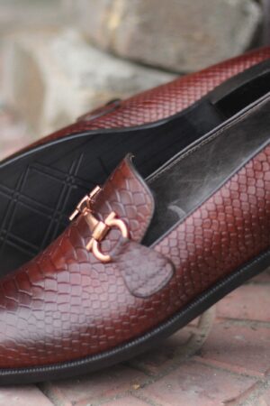 Handmade Python Loafers  Men's Exotic Skin Slip-Ons for Office & Dress