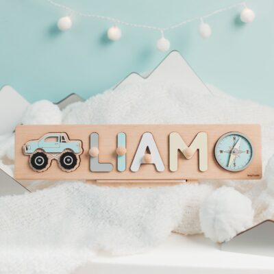 Personalized Name Puzzle With Pegs | New Christmas Gifts for Kids Wooden Toys Baby Shower Custom Toddler Toys First Birthday 1st Gifts