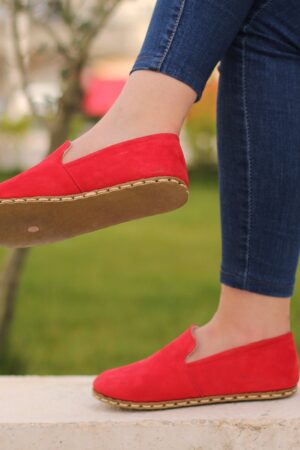 Red Nubuck Grounding Shoes for Women - Earth & Barefoot Comfort