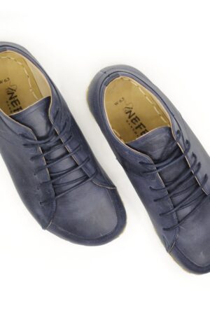 Handmade Leather Barefoot Sneakers  Navy Copper Rivet Earth Runners for Men