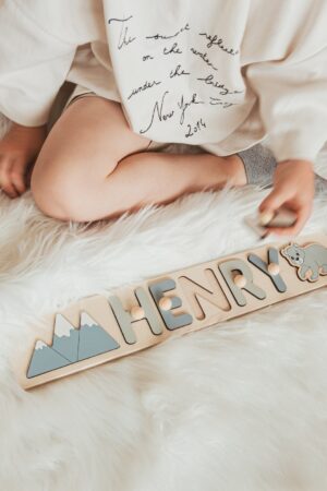 Name Puzzle / First Christmas / 1st Birthday / Baptism Boy / One Year Old Gift / Montessori Toys For Toddlers / Wooden Name Puzzles For Kids