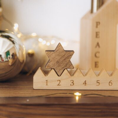 Candle Holders Christmas Coutdown Unique Advent Calendar Holiday Home Decor Christmas Decoration Fireplace Decor Wooden Festive Decor
