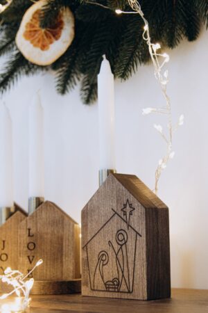 Christmas Table Centerpiece Wreath Christmas Countdown Candle Holders Christian Gifts Candleholder Advent Houses Peace Love Hope Joy