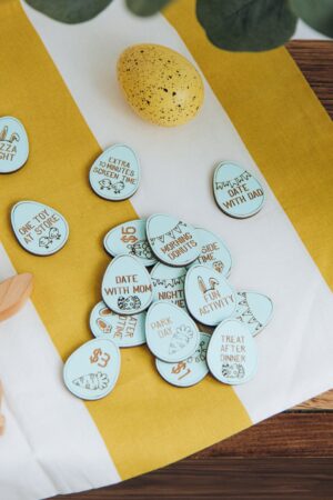 Set of 16 Easter Egg Tokens. Easter Hunting Game For Kids. Wooden Reward Tokens. Easter Basket Stuffers. Outdoor Activity. Easter Party.