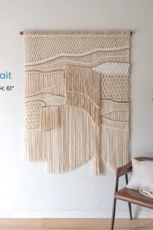 Natural Macrame Wall Hanging for Entryway, Bohemian Wall Decor for Entryway, Boho Macrame Wall Art, Abstract Tapestry Wall Hanging