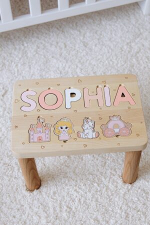 Toddler Helper Stool With Name Birthday Boy Gift 1 2 3 Years Old Personalized Nursery Montessori Stool First Easter Gift Baptism Boy Gift