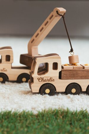 Construction Vehicles Cars Wooden Toy Cars Kids Pretend Play Eco-Friendly Toys Personalized Baby Gifts Montessori Toddler Boy Sensory Toys