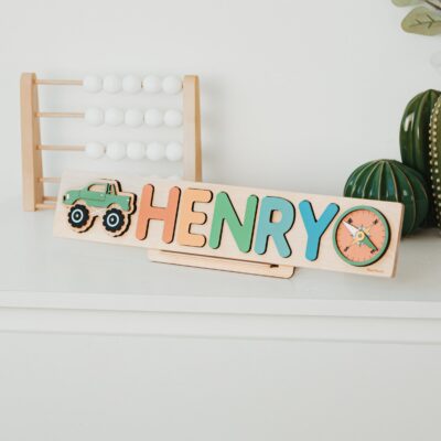 1. Geburtstag Namenspuzzle, Personalisiertes Babygeschenk, Montessori-Spielzeug für Kleinkinder, Individuelle Geschenke für Kinder