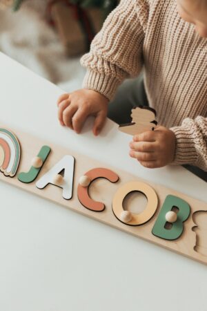 Cute Baby Girl Gift Montessori Puzzle For Toddlers 1st Birthday Girl Gift First Baby Easter Nursery Room Decor Personalized Toys