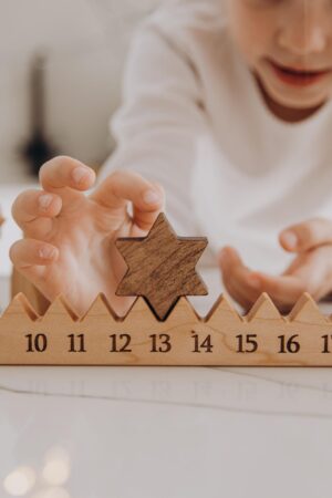 Minimalist Wooden Advent Calendar with Star Christmas Countdown Calendar Christmas Gift for Home Nativity Scene Set Advent Activity Cards