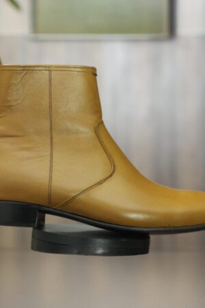 Bespoke Tan Leather Dress Boots  Handmade Ankle Boots for Men