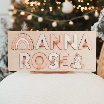 Personalized Baby Name Puzzle Wooden Custom Toys for Toddlers 1st Easter Gift New Baby Gift Montessori Toddler Toys Stocking Stuffers